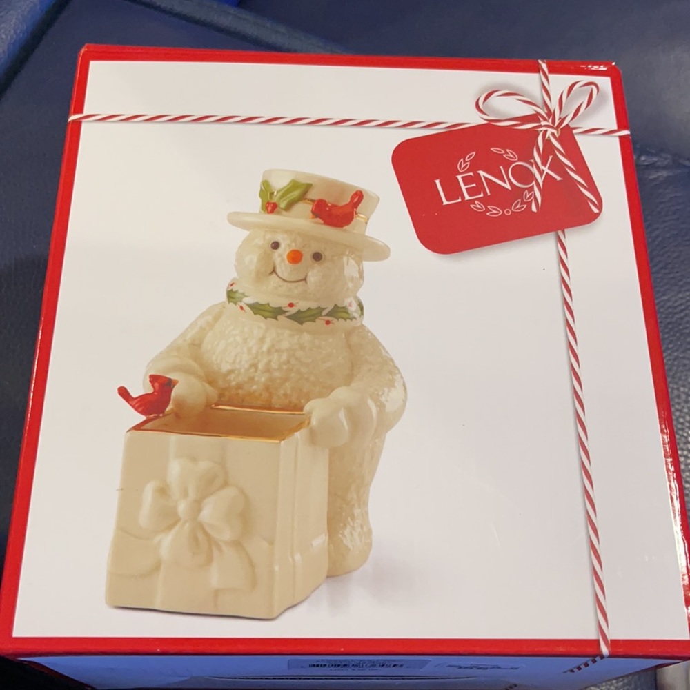 Lenox Happy Holly Days Snowman Treat Dish - Picture 6 of 7